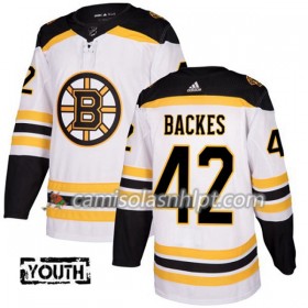Camisola Boston Bruins David Backes 42 Adidas 2017-2018 Branco Authentic - Criança